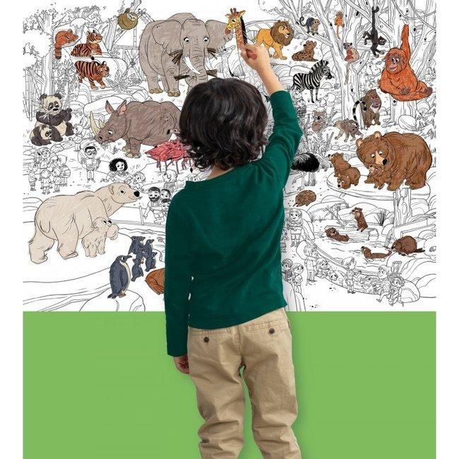 Giant Coloring Poster - Zoo by Crocodile Creek