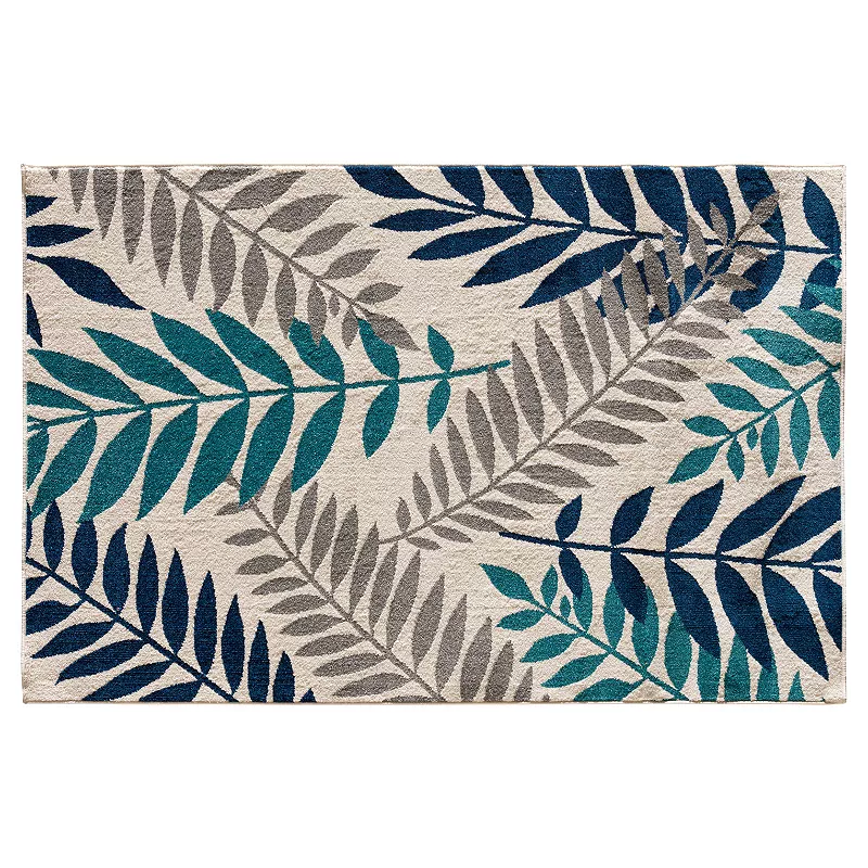 Loomaknoti Terrace Tropic Blythewood Leaves Indoor Outdoor Rug