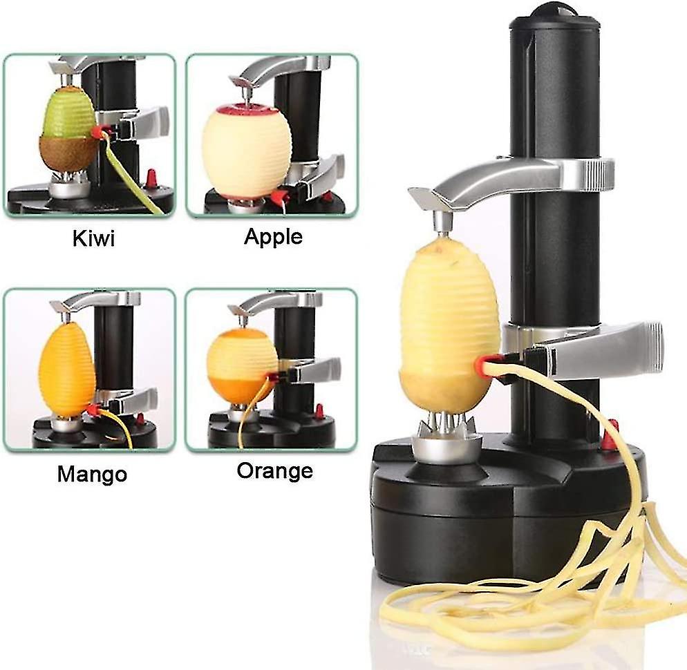 Electric Potato Peeler Automatic Rotating Apple Peeler Potato Peeler Automatic Fruit And Vegetable Cutter Kitchen Peeling Tool1pcs-black