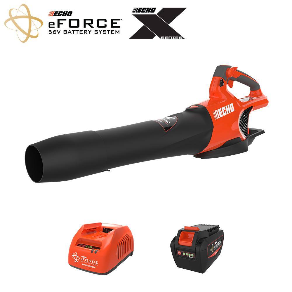 ECHO DPB-2500R2 eFORCE 56V X Series 151 MPH 526 CFM Cordless Battery Handheld Leaf Blower with 5.0Ah Battery and Rapid Charger