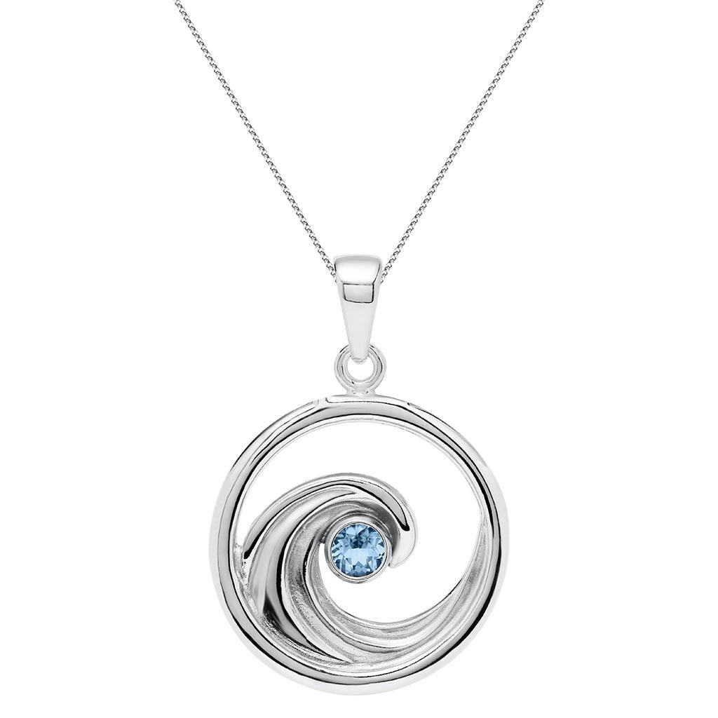 LeStage® Cape Cod  Evening Tide - Wave and Blue Topaz Necklace