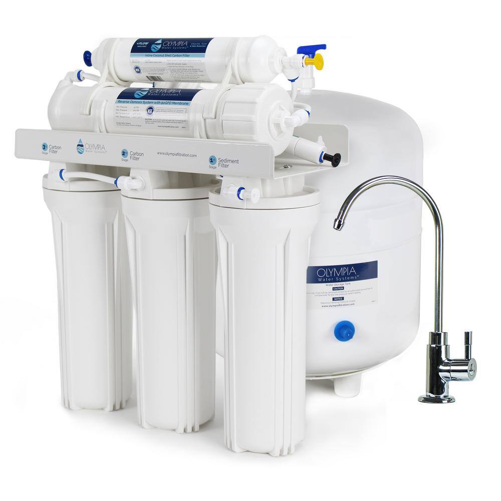 Olympia Water Systems 5-Stage Under-Sink Reverse Osmosis Water Filtration System with 50 GPD Membrane OROS-50