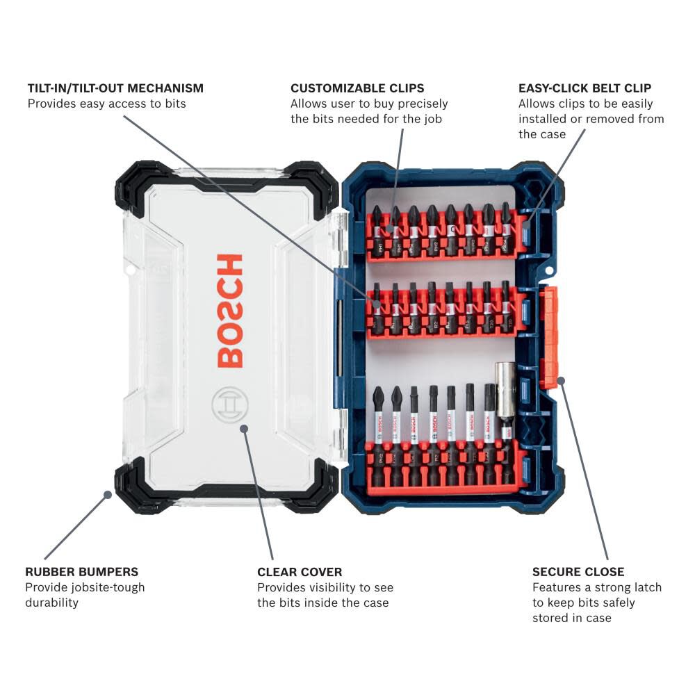 Bosch 24 pc Impact Tough Screwdriving Custom Case System Set SDMS24 from Bosch