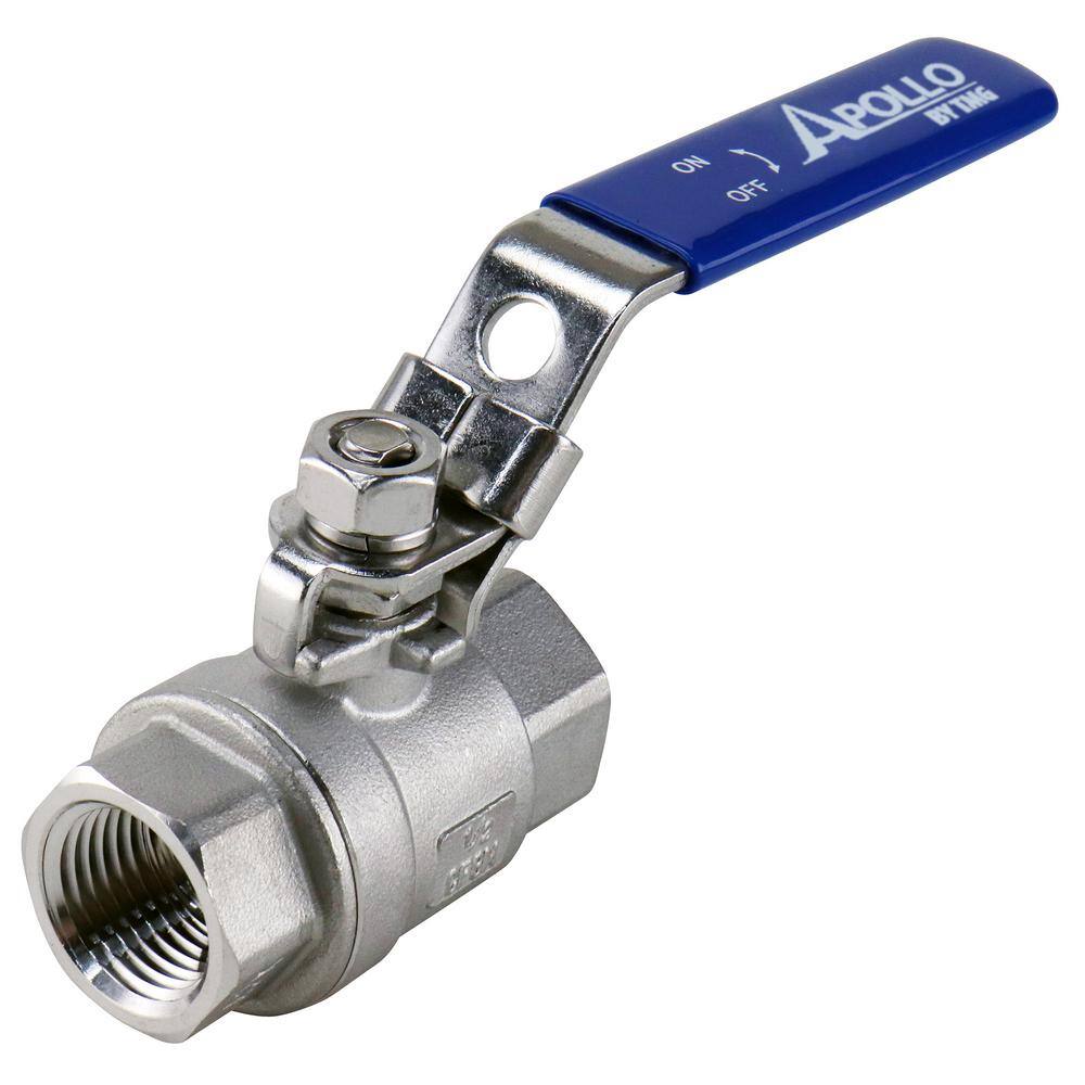 Apollo 12 in. x 12 in. Stainless Steel FNPT x FNPT 2-34 in. L Full-Port Ball Valve with Latch Lock Lever 96F10327