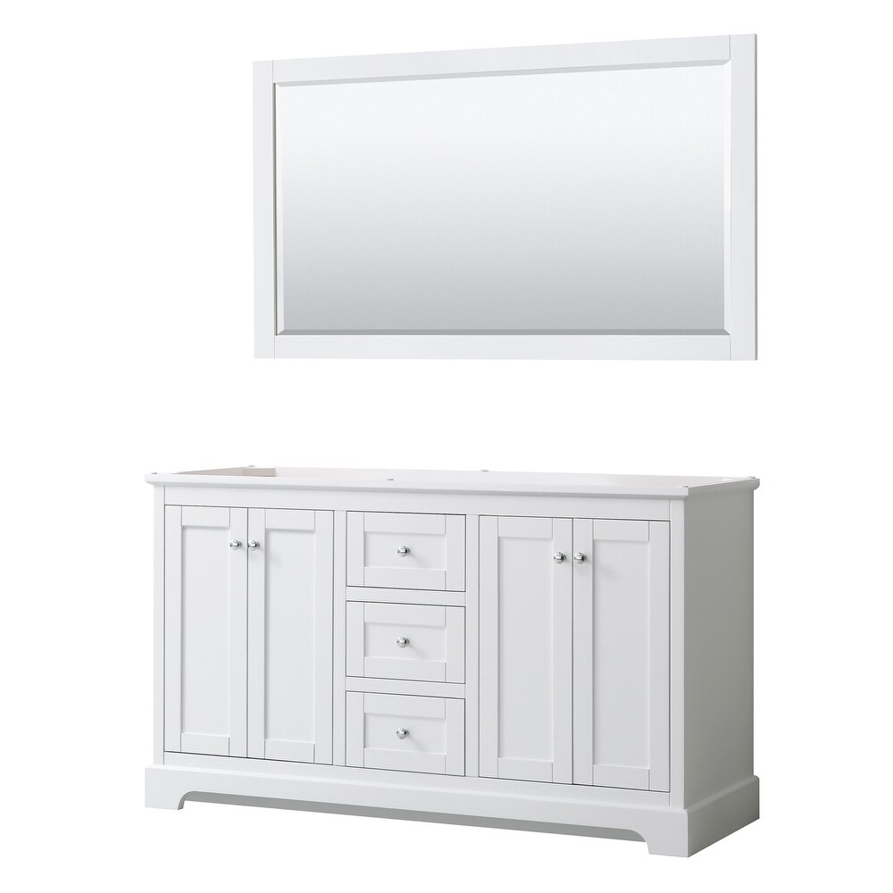 Avery 60 inch Double Vanity  No Top  No Sinks  58 inch Mirror