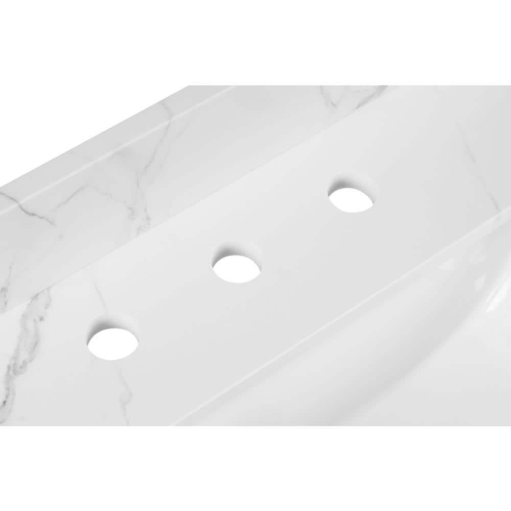 Home Decorators Collection 43 in W x 22 in D x 075 in H Engineered Marble Vanity Top in Calacatta White with White Basin