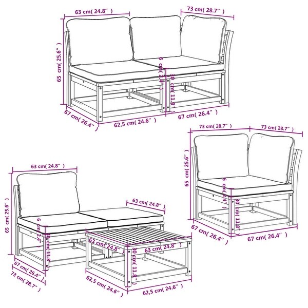 vidaXL Patio Sofa with Cushions 2Seater Outdoor Loveseat Solid Wood Acacia