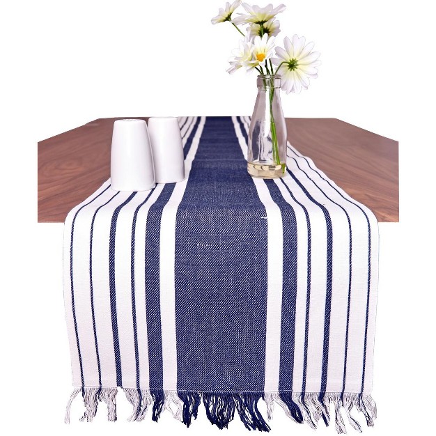 X 72 quot Nantucket Stripes Kitchen Table Runner