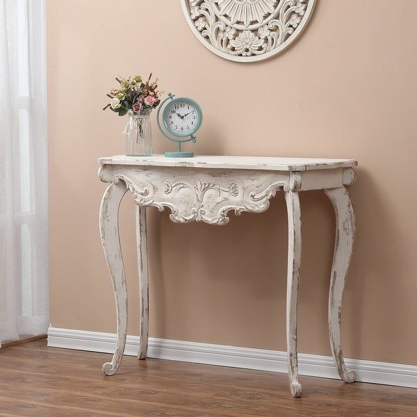 Vintage Off White Wood Console and Entry Table - 32