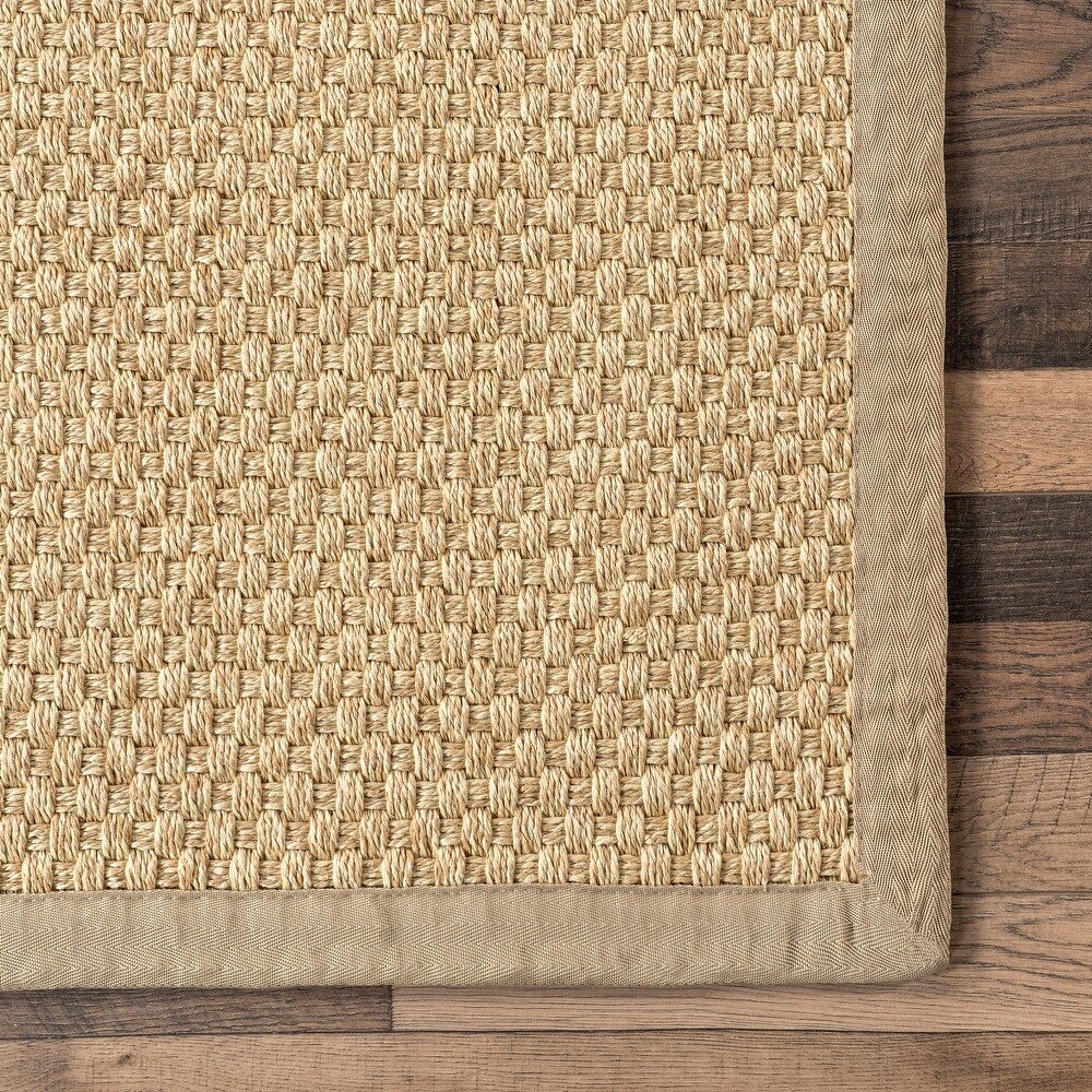 Brooklyn Rug Co Meena Faux Seagrass Bordered Indoor/Outdoor Area Rug