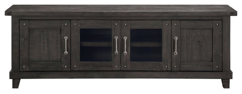 Modus Yosemite 4 Door Solid Wood TV Stand in Cafe   Transitional   Entertainment Centers And Tv Stands   by Homesquare  Houzz