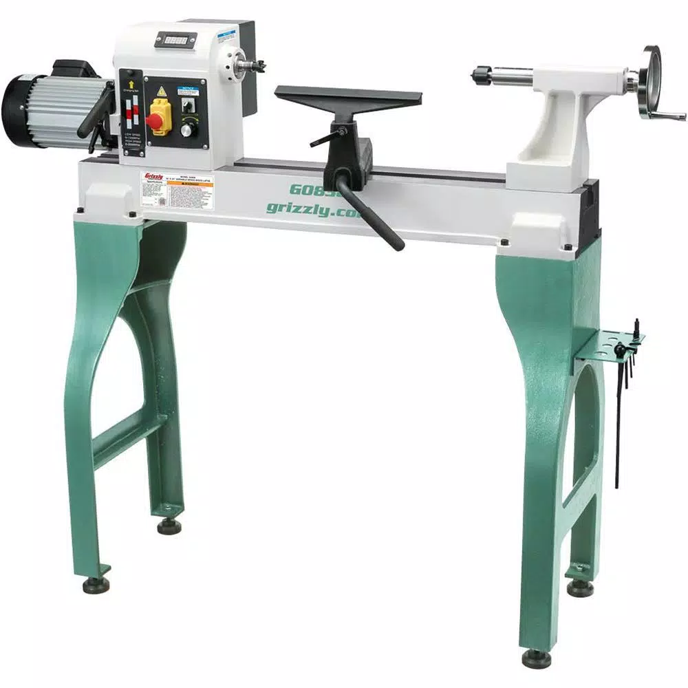 Grizzly Industrial 16 in. x 24 in. Variable-Speed Wood Lathe and#8211; XDC Depot