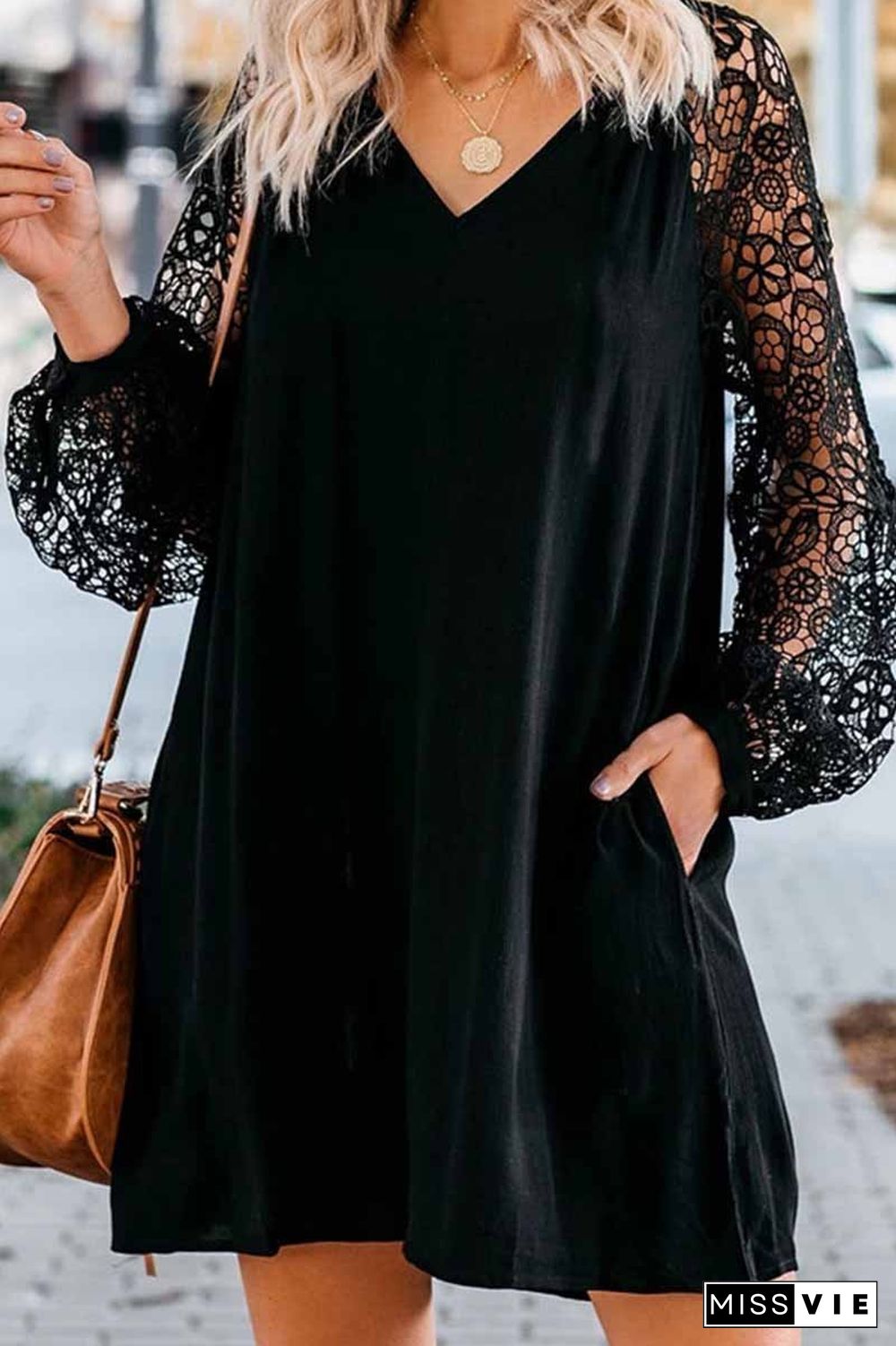 V-Neck Lace Dress