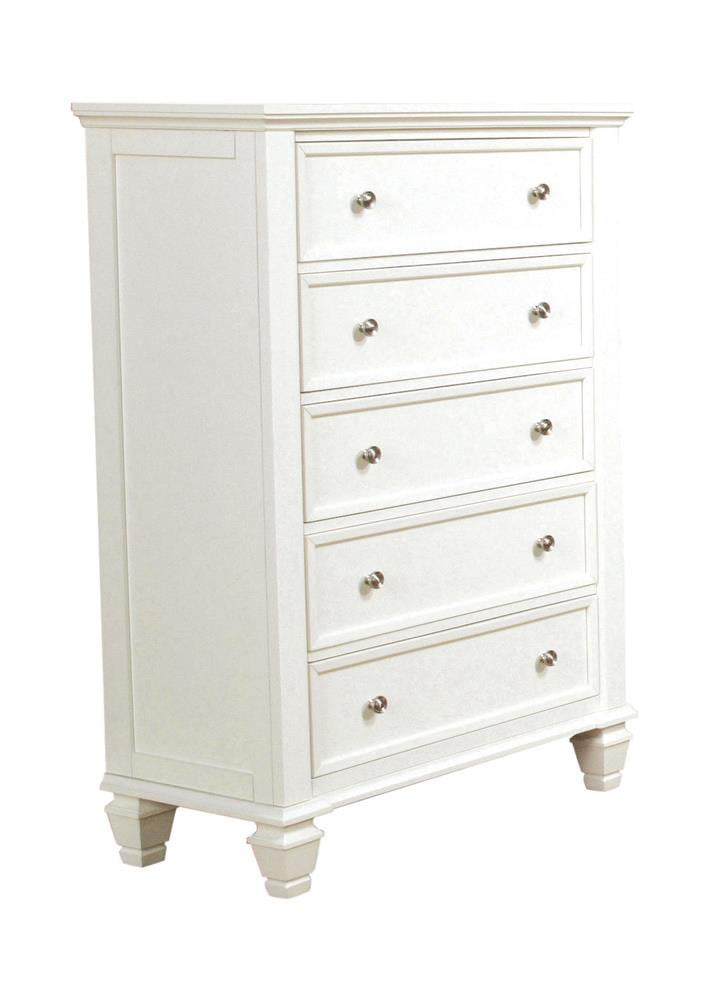 Sandy Beach 5-drawer Rectangular Chest White