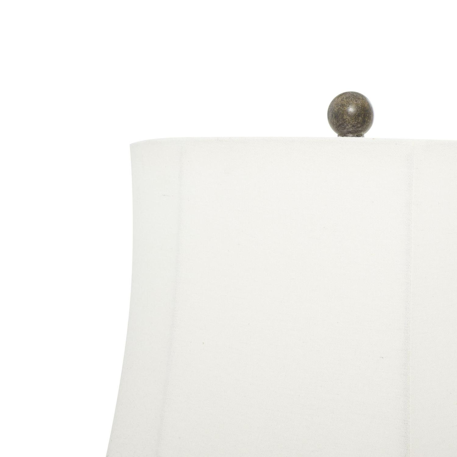 DecMode 30 Brown Table Lamp with Cream Linen Shade (2 Count)