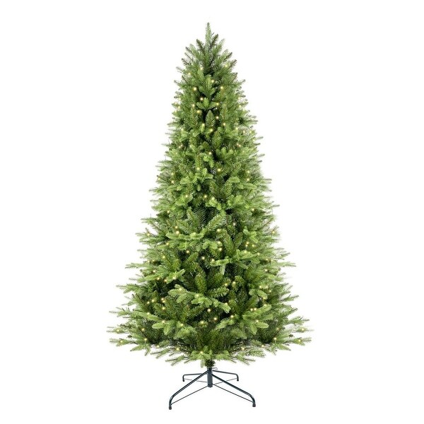 6.5ft Artificial Christmas Tree with 1791 Branch Tips and 450 BiColour LED Lights，PEandPVC with Metal Stand，Easy Assembly