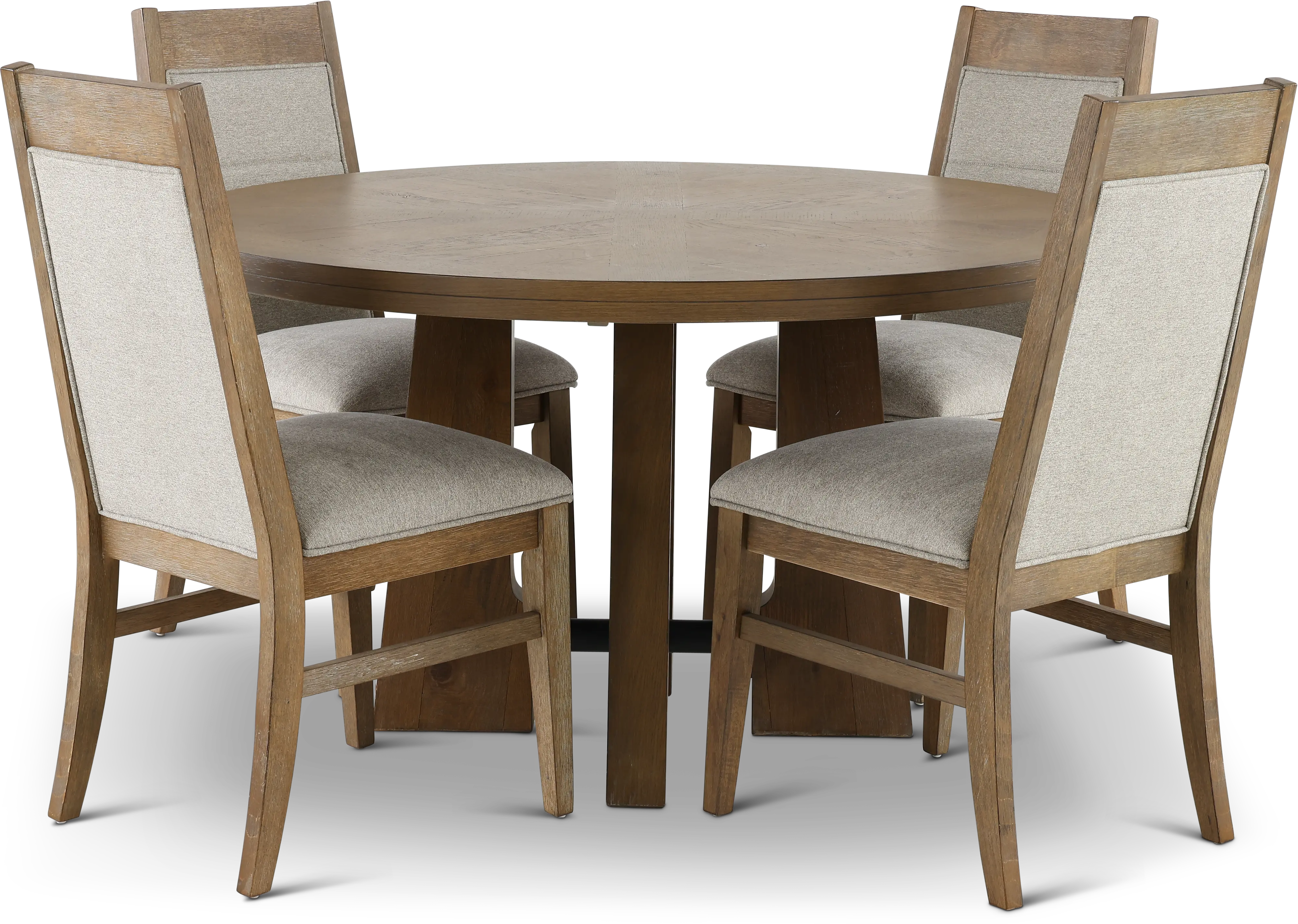 Loft Harbor Light Brown 5 Piece Round Dining Room Set