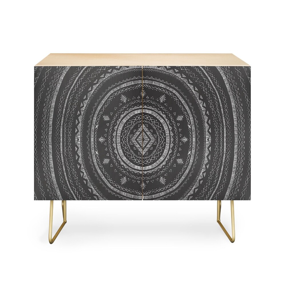 Deny Designs Grey Mandala Credenza Cabinet