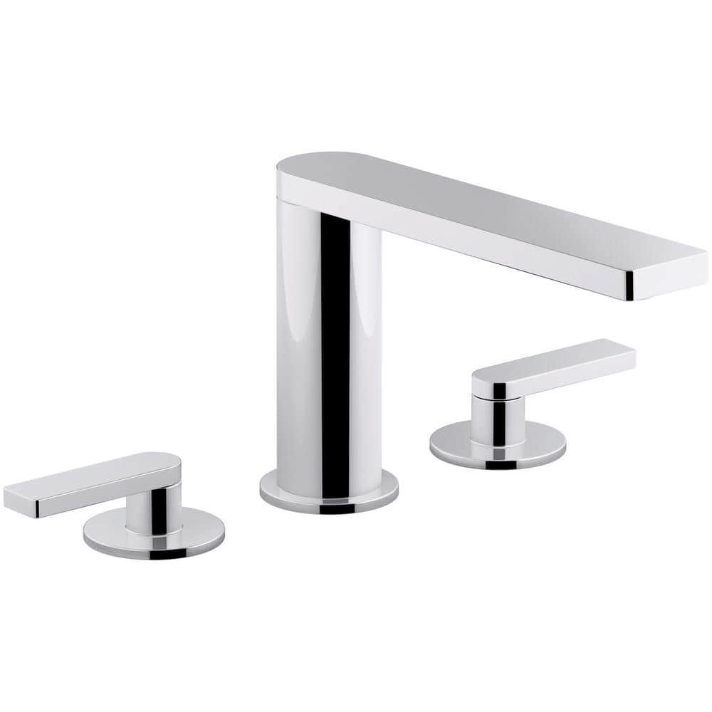 KOHLER Composed 8 in Widespread 2Handle Lever Handle Bathroom Faucet with Drain in Polished Chrome