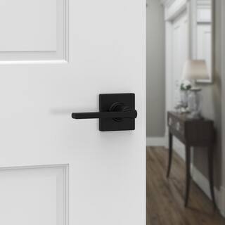 Kwikset Casey Matte Black HallCloset Passage Door Lever Featuring Microban 200CSLSQT5146AL