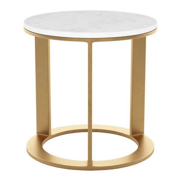 Helena Marble Side Table White and Gold