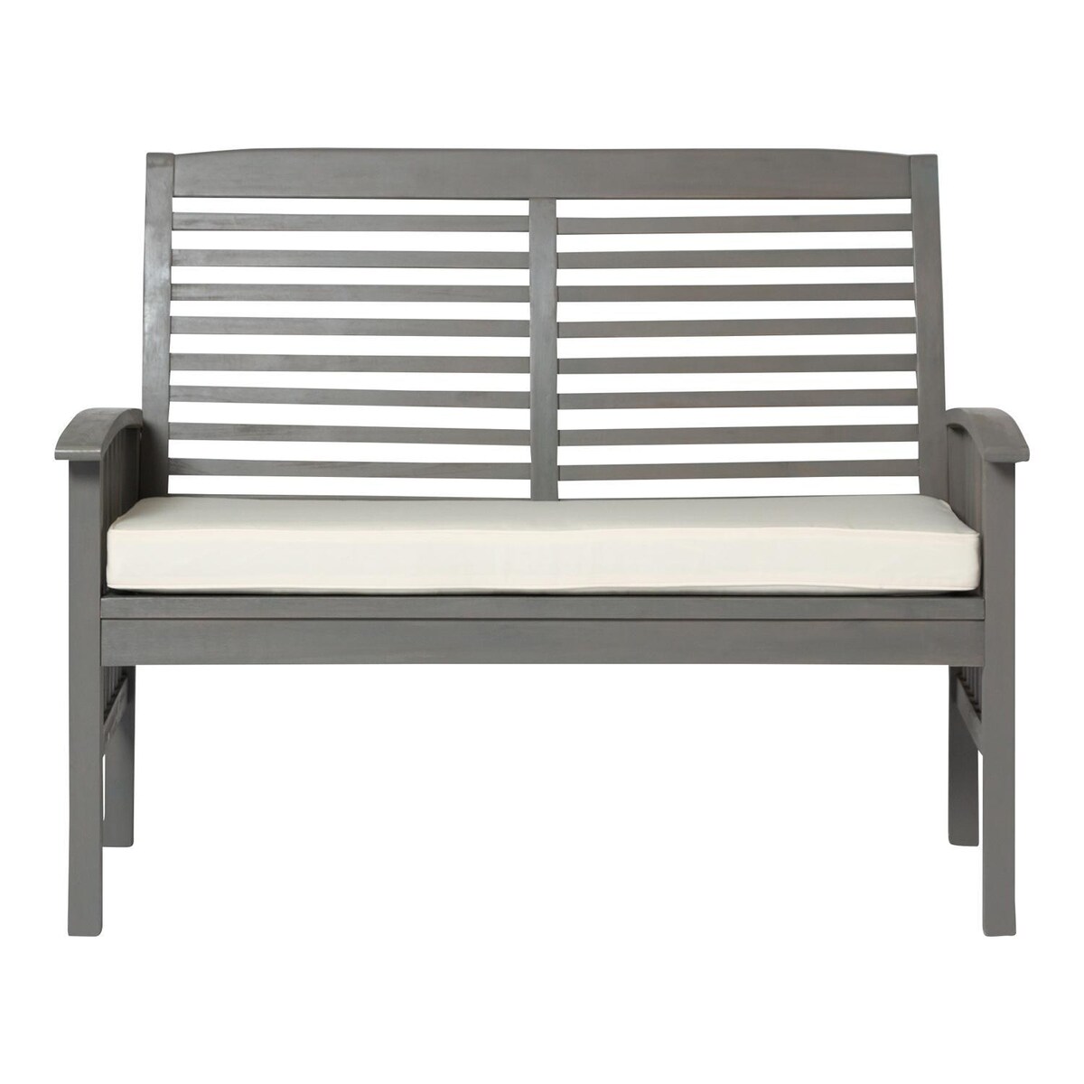 Ultimate Patio Horizon Way Acacia Patio Loveseat W/ Off-White Cushion