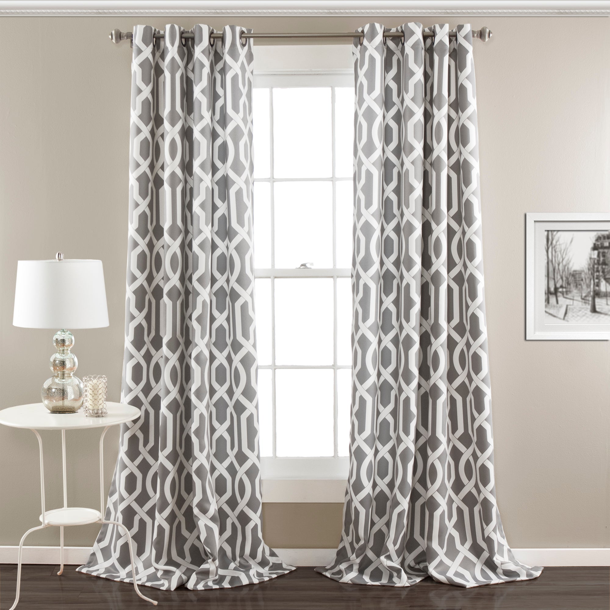 Edward Trellis Light Filtering Window Curtain Panel Set