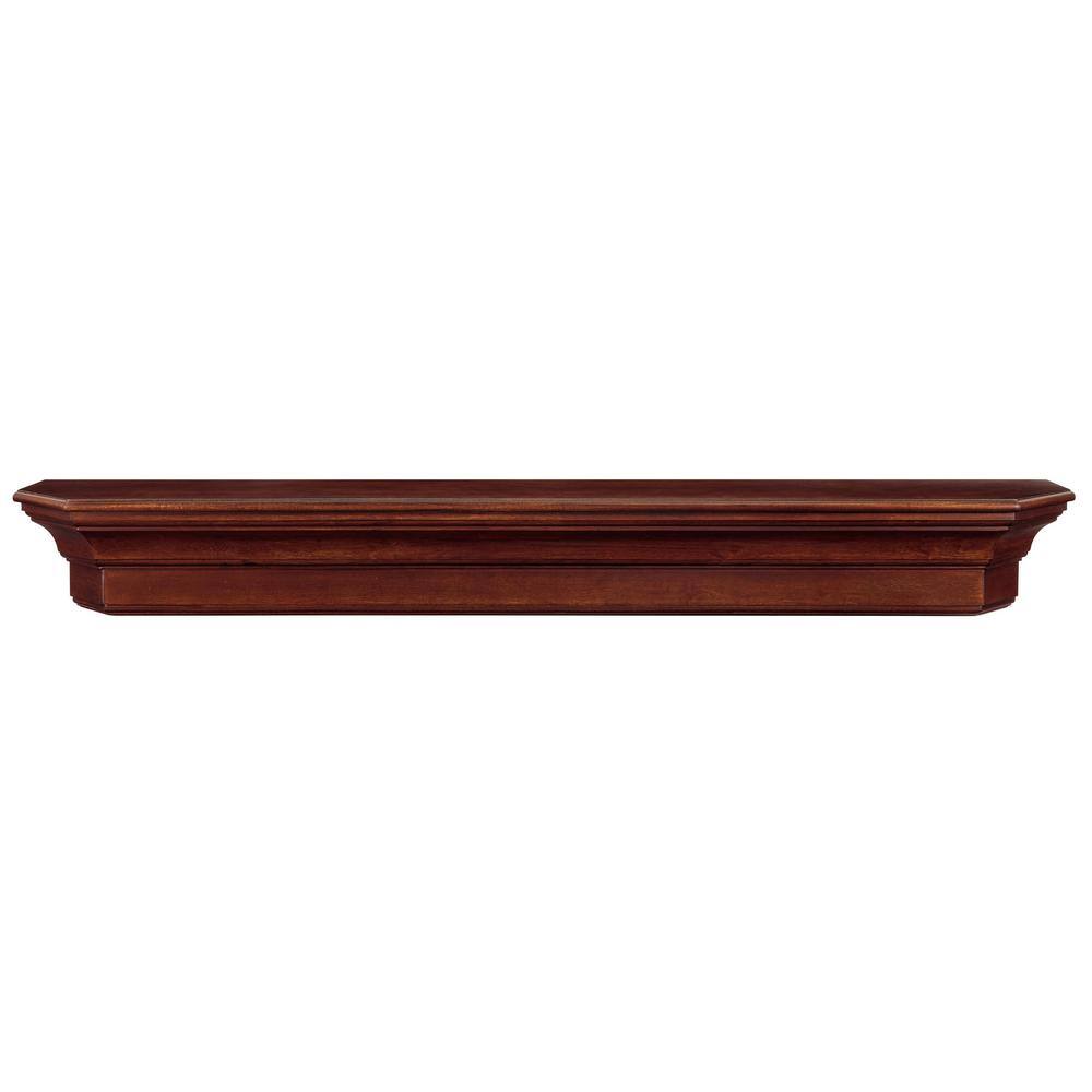 Pearl Mantels 5 ft. Distressed Cherry Cap-Shelf Mantel RPS6049070D