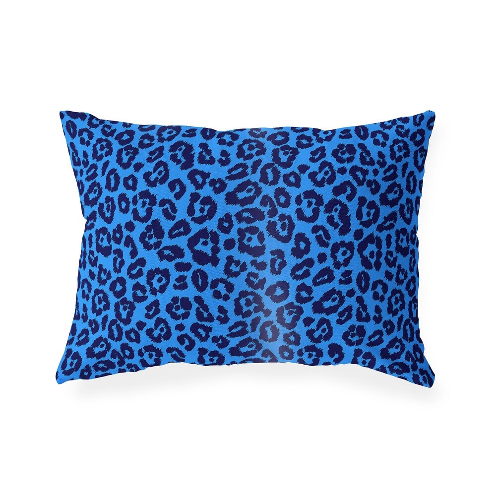 LEOPARD PRINT BLUE Lumbar Pillow By Kavka Designs