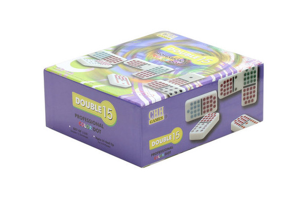 CHH 2326 Double 15 Prof Color Dot Dominoes