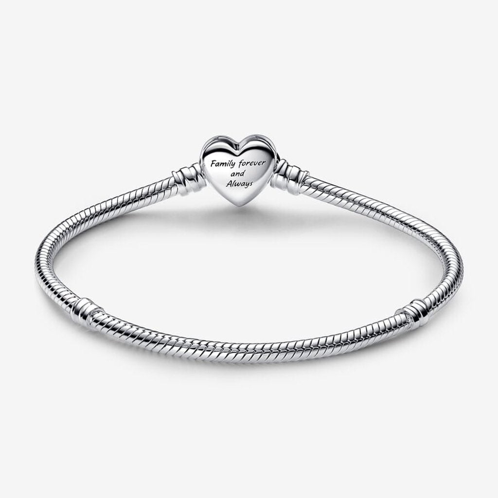 PANDORA  Pandora Moments Sparkling Infinity Heart Clasp Snake Chain Bracelet