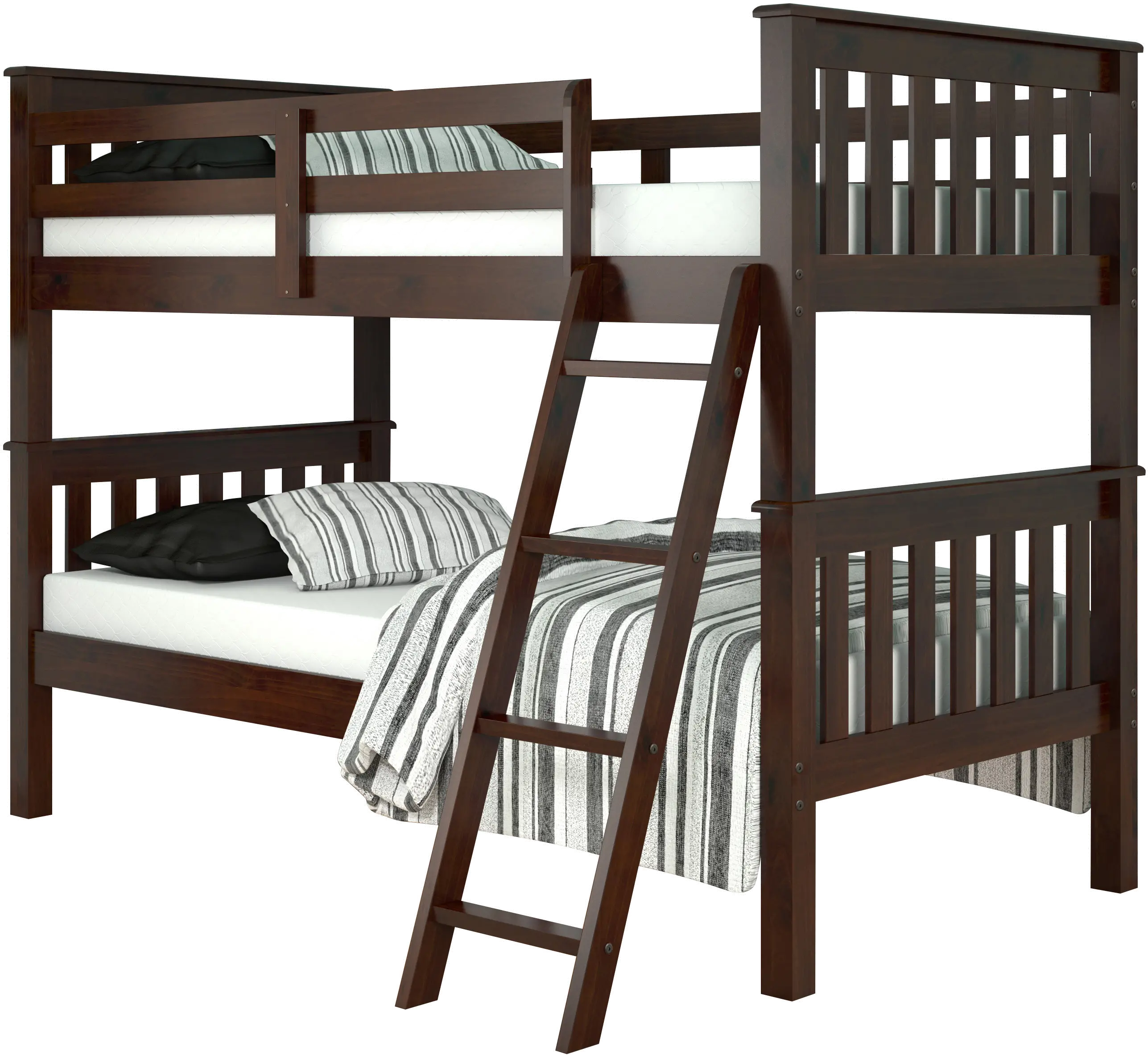 Mission Dark Brown Twin-over-Twin Bunk Bed