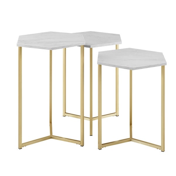 Middlebrook Linder Hex Nesting Tables， Set of 3