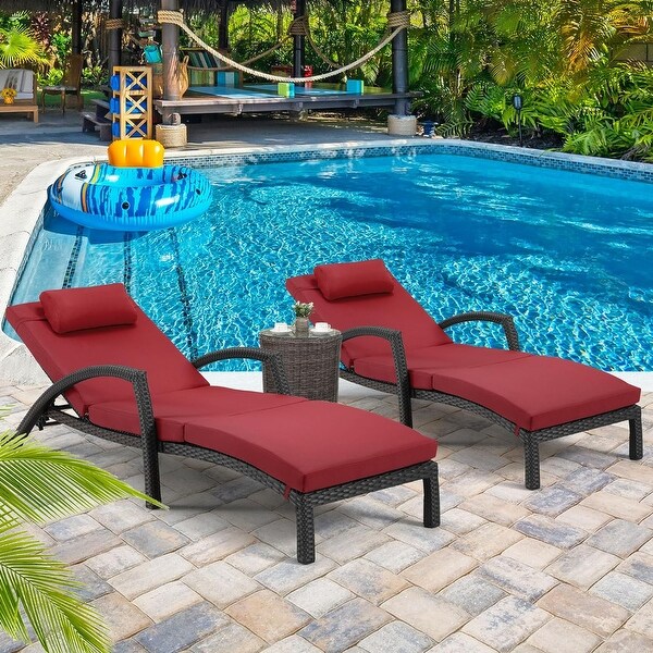 EROMMY Outdoor Patio Lounge Chair，Adjustable Recliner Outdoor Lounge Chairs，Multiple Colors Available