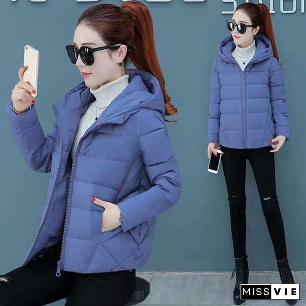 Women's Winter Jacket New Large Loose Hooded Cotton Padded Jacket Short Coat Cotton Padded Women's Winter Wear