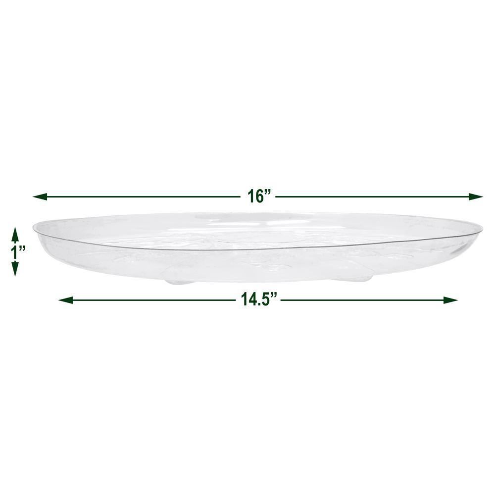 Arcadia Garden Products Heavy-Duty 16 in. Dia. Clear Plastic Saucer (5-Pack) PS21