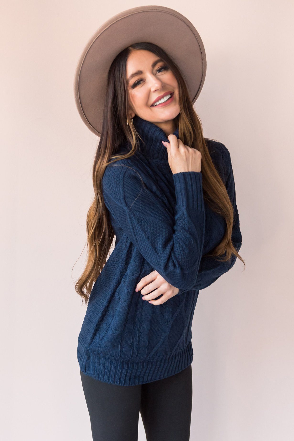 Spiced Smiles Modest Turtleneck Sweater