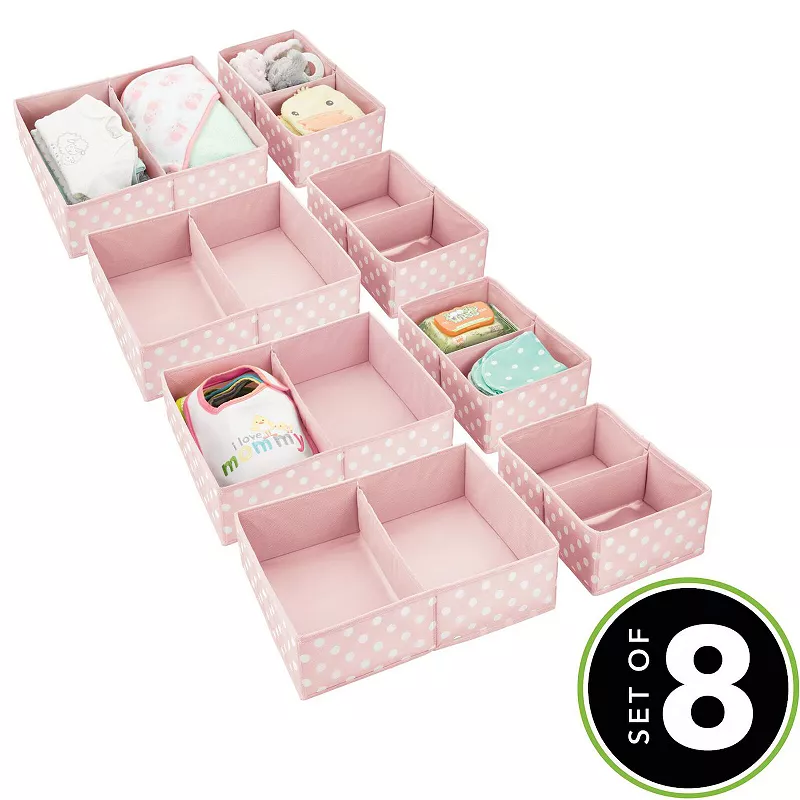 mDesign Fabric Nursery Drawer Divider Organizers - 4 Pack