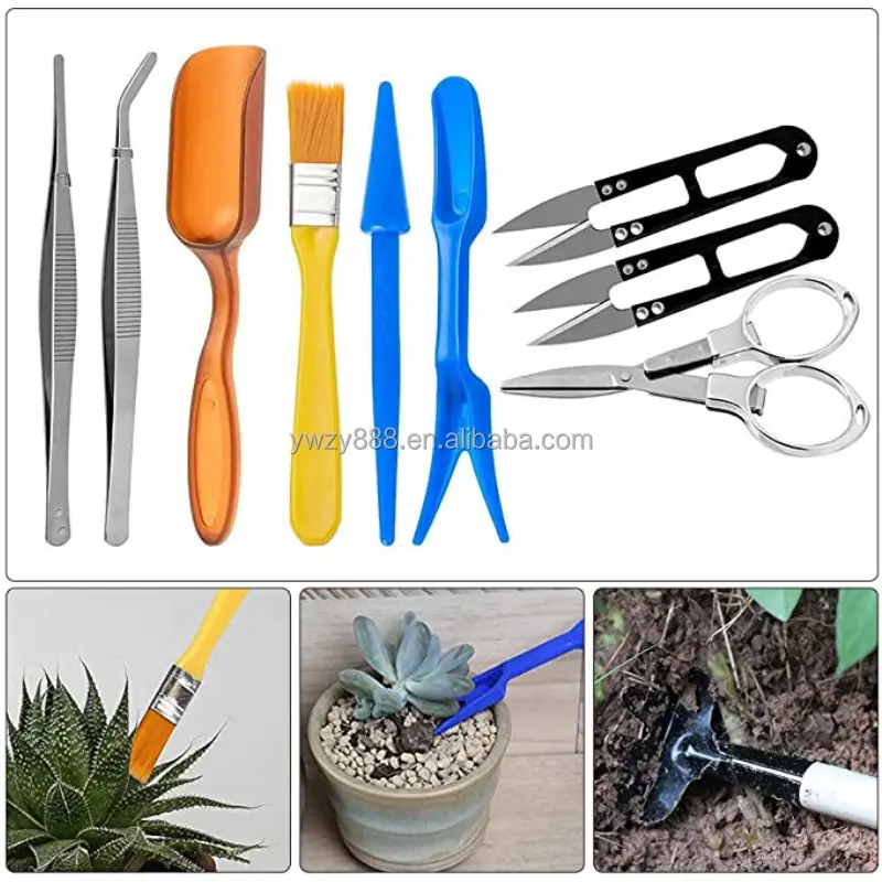 12Pcs Succulent Plants Hand Transplanting Miniature Planting Indoor Bonsai Gardening Kit Kids Mini Gardening Tools Set