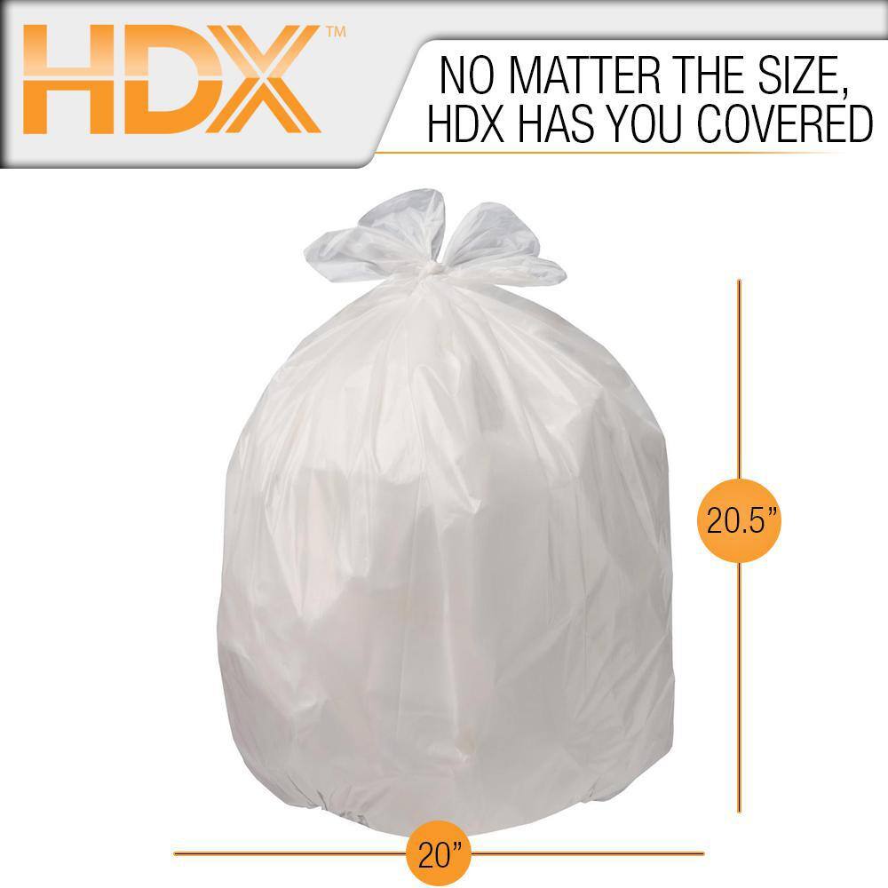 HDX 8 Gal. White Medium Trash Bag (50-Count) HDX 8G WHT