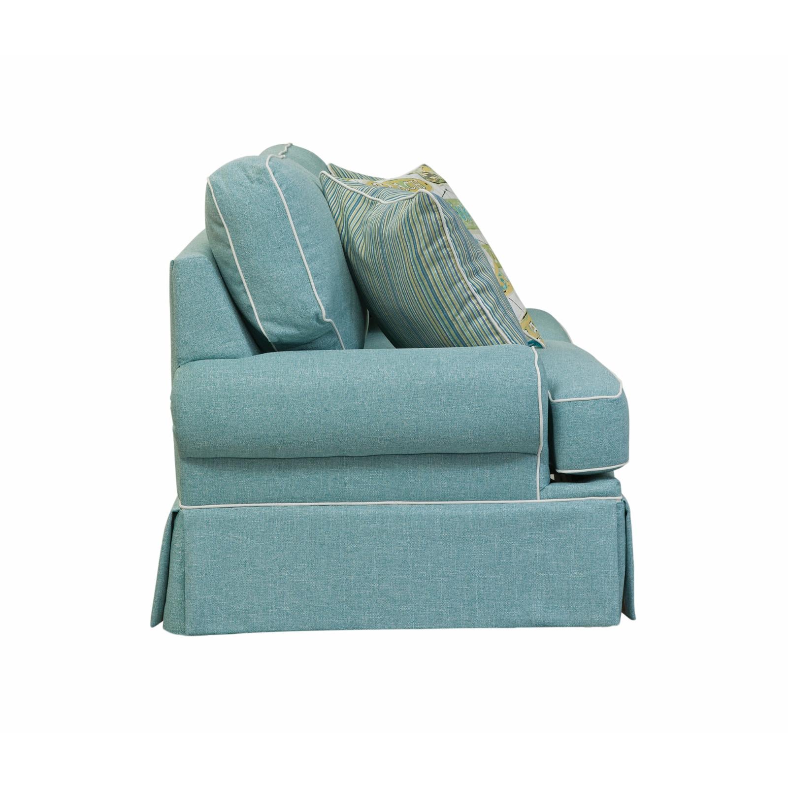 American Furniture Classics Coastal Aqua Series Sleeper Sofa with Four Accent Pillows