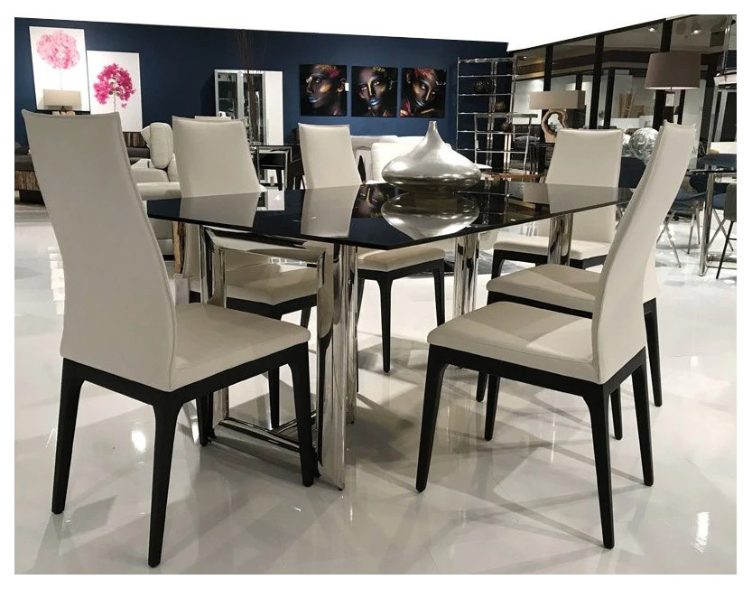 Ventura Dining Chair  White Soft Matt Polyurethane Cover   Transitional   Dining Chairs   by V.S.D Furniture  Houzz