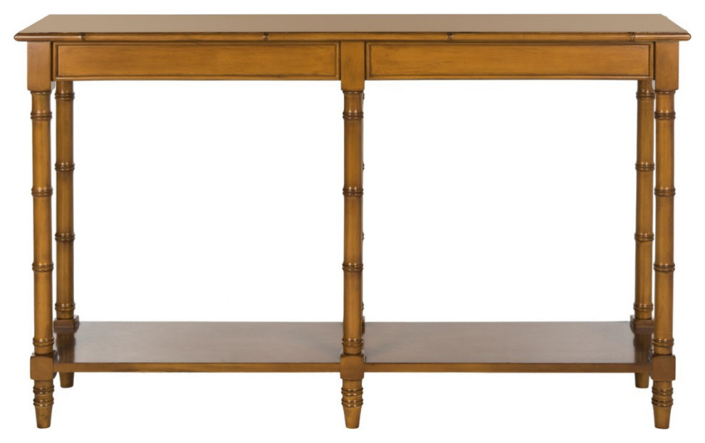 Lysie Coastal Bamboo Console Table Brown   Asian   Console Tables   by V.S.D Furniture  Houzz