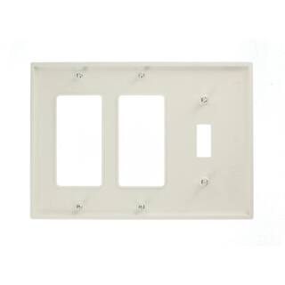 Leviton White 3-Gang 1-Toggle2-DecoratorRocker Wall Plate (1-Pack) 80731-W