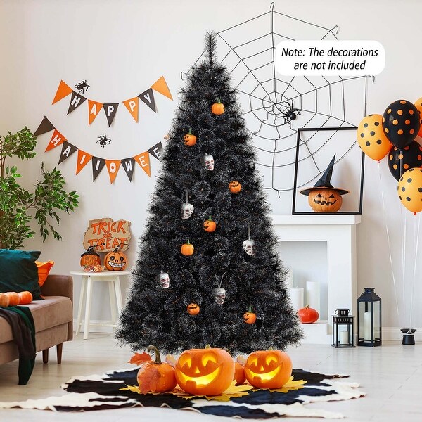 Costway 6/7/8 FT Halloween Tree with 362/572/860 Branch Tips Frosted