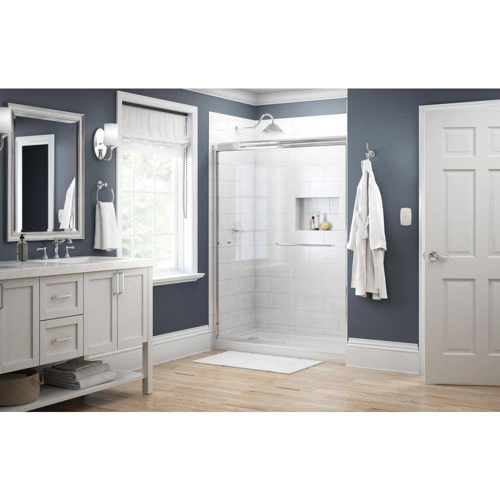 Delta Simplicity 60 in. x 70 in. Semi-Frameless Traditional Sliding Shower Door in Chrome with Clear Glass 1117876