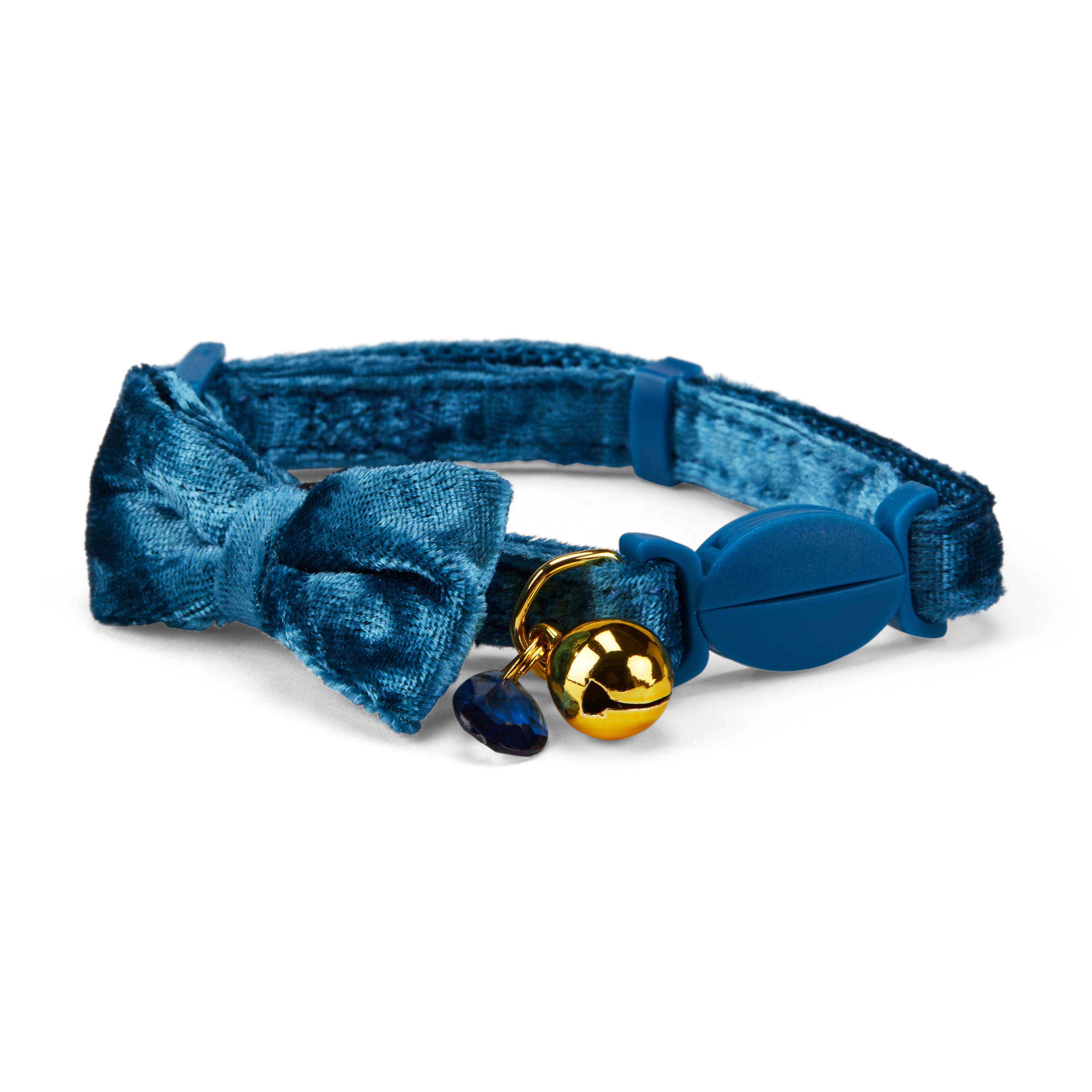 YOULY The Heir Teal Velvet Breakaway Cat Collar