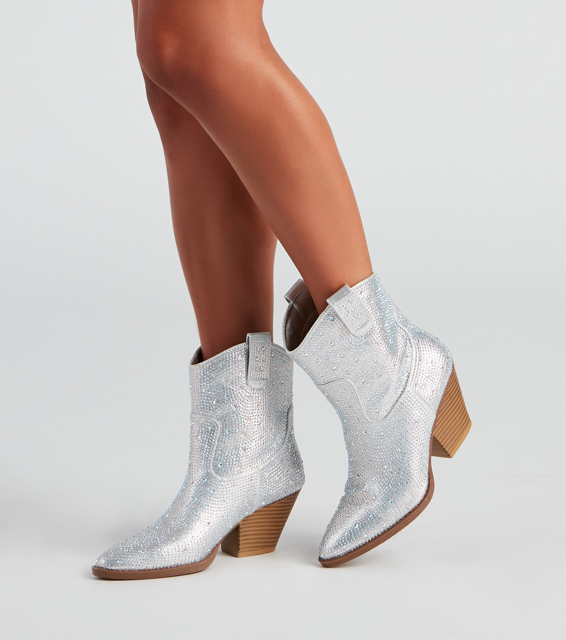 Glitzy Rhinestone Western Booties