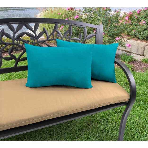 Set Of 2 Outdoor Throw Pillow Set Washed Turquoise Jordan Manufacturing