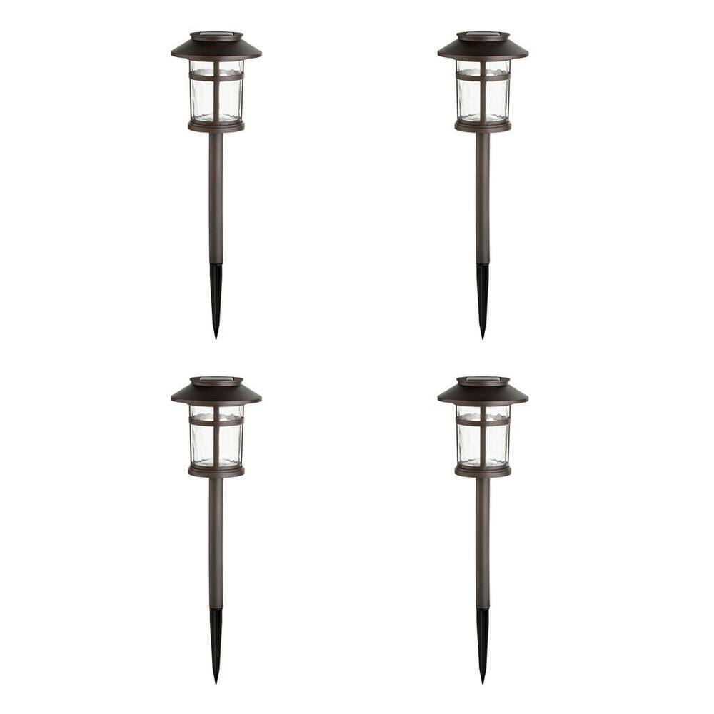 Hampton Bay Duncan Bronze Solar LED Weather Resistant Path Light 10 Lumens (4-Pack) 32300-020-4pk